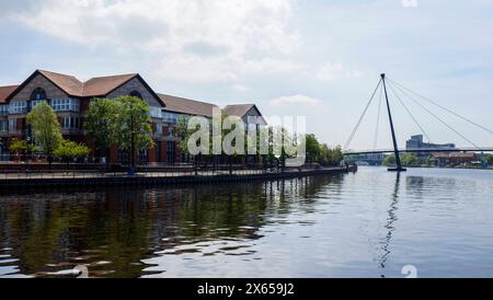 Dunedin House à Stockton sur le site de Teesdale acheté par Stockton Council pour son nouveau siège social par Banks of River Tees Banque D'Images