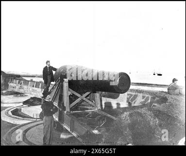 Fort Monroe, Virginie Le « Lincoln Gun », un Rodman Columbiad de 15 pouces, photographies de la guerre de Sécession 1861-1865 Banque D'Images