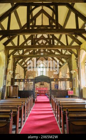 Intérieur de l'église St Bartholomew, Vowchurch, Golden Valley, Herefordshire Banque D'Images