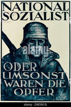 Affiche de propagande électorale du parti nazi allemand, Allemagne 1928 Banque D'Images