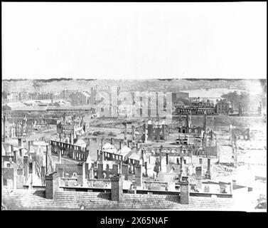 Richmond, Virginie Vue générale du quartier brûlé, photographies de la guerre de Sécession 1861-1865 Banque D'Images