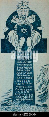 Affiche de propagande antisémite du Parti nazi allemand, Allemagne des années 1940 Banque D'Images
