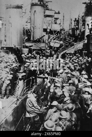 Les troupes anglaises se retirent à Dunkerque, 1940 Banque D'Images