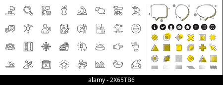 Ensemble de formule chimique, portes ouvertes et icônes de ligne de piscine pour l'application Web. Vecteur d'icône de pictogramme Illustration de Vecteur