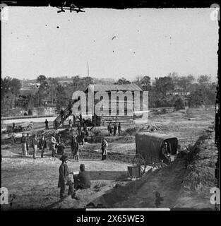 Arlington Heights, Virginie Blockhaus près du pont Aqueduct, photographies de la guerre de Sécession 1861-1865 Banque D'Images