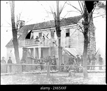 Brandy Station, V.. Quartier général des officiers d'artillerie et quartier-maître, 3e division, corps de cavalerie, photographies de la guerre de Sécession 1861-1865 Banque D'Images