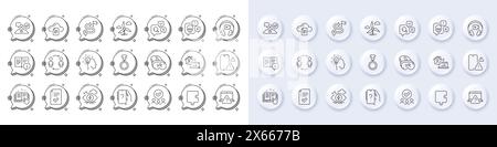 Icônes d'avertissement téléphonique, de médaille et d'idée. Pour l'application Web, impression. Icônes de ligne. Vecteur Illustration de Vecteur