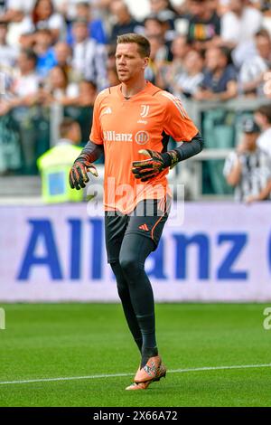 Turin, Italie. 12 mai 2024. Le gardien de but Wojciech Szczesny de la Juventus s’échauffe avant le match de Serie A entre la Juventus et Salernitana au stade Allianz de Turin. (Crédit photo : Gonzales photo - Tommaso Fimiano). Banque D'Images