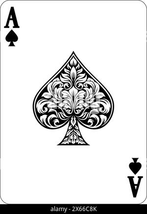 ACE of Spades Design de Deck of Playing Cards Illustration de Vecteur