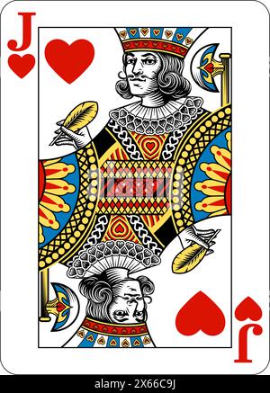 Jack of Hearts Design de Deck of Playing Cards Illustration de Vecteur