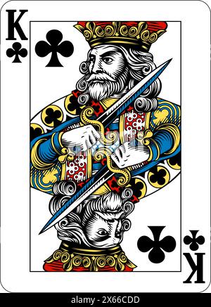 King of Trèfles Design de Deck of Playing Cards Illustration de Vecteur