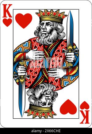 Design King of Hearts de Deck of Playing Cards Illustration de Vecteur