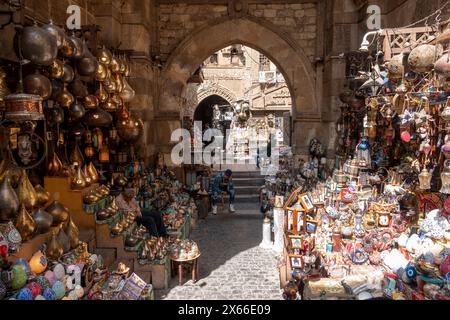 Khan el Khalili Bazaar au Caire, Egypte Banque D'Images