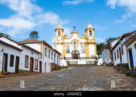 Tiradentes, l'église Matriz de Santo Antonio Banque D'Images