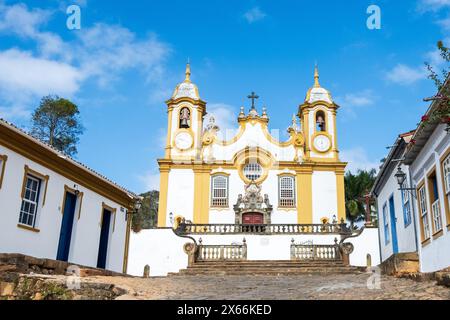 Tiradentes, l'église Matriz de Santo Antonio Banque D'Images