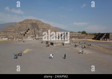 Pyramide de la Lune, zone archéologique de Teotihuacan, État de Mexico, Mexique Banque D'Images