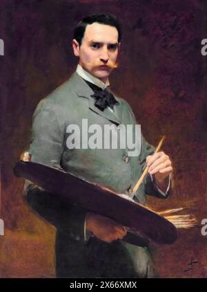 Salomon Joseph Solomon (1860-1927), Autoportrait du peintre britannique à l'huile sur toile, vers 1896 Banque D'Images