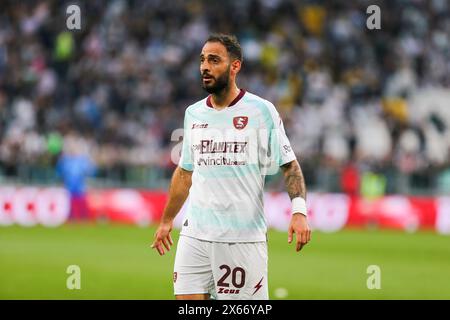 Grigoris Kastanos de l'US Salernitana 1919 lors du match opposant la Juventus FC à l'US Salernitana le 12 mai 2024 au stade Allianz de Turin, Italie. Banque D'Images