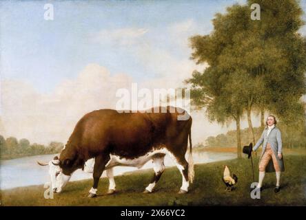 George Stubbs, The Lincolnshire Ox, portrait peint à l'huile sur panneau, 1790 Banque D'Images