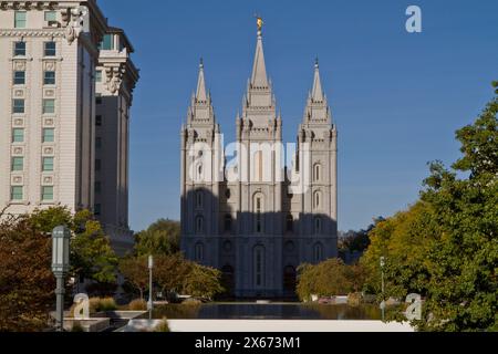MORMONS DANS LE LAC SALT CTY Banque D'Images