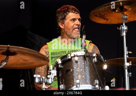 Kevin Fitzgerald de Circle Jerks se produira en concert au Carroponte de Milan, en Italie, le 12 mai 2024. (Photo de Mairo Cinquetti/NurPhoto) Banque D'Images