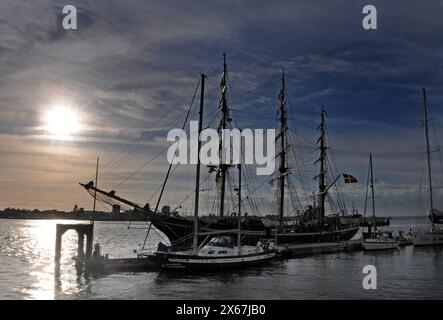 ENGLAND COASTAL PATH, NAVIRE D'ENTRAÎNEMENT DANOIS GEORG STAGE À GUNWHARF QUAYS, PORTSMOUTH, MARS 2024 PIC MIKE WALKER 2024 Banque D'Images