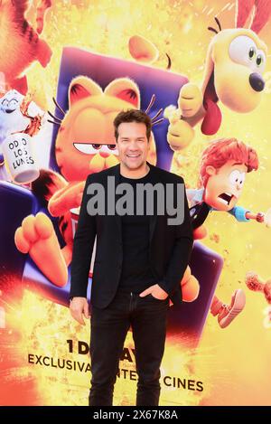 Juan Davila assiste au premier ministre et pose lors de la photocall du film Garfield, basé sur le célèbre personnage de chat félin, créé par Jim Davis, au Cines Callao, Madrid Espagne le 29 avril 2024. Banque D'Images