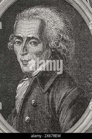 Charles-François Lebrun (1739-1824) 1er duc de plaisance, prince de l'Empire. Homme d'État français. Troisième Consul de France (12 décembre 1799-18 mai 1804). Portrait. Gravure. "Histoire de la Révolution française". Volume I, 1876. Banque D'Images