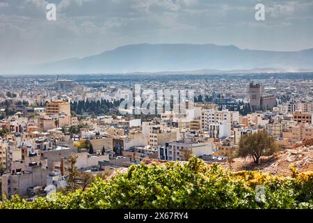 Vue aérienne de la ville de Shiraz dans la province de Fars en Iran. Banque D'Images