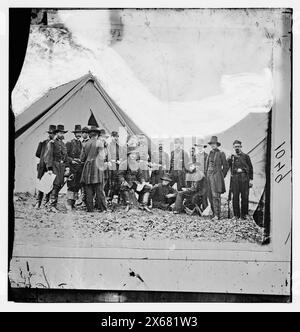 Warrenton, Virginie. Gen. Ambrose E. Burnside et son personnel, photographies de la guerre de Sécession 1861-1865 Banque D'Images