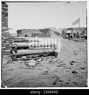 Charleston, Caroline du Sud (environs). Vue intérieure du fort Johnson, photographies de la guerre de Sécession 1861-1865 Banque D'Images