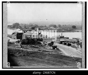 Vues des Rocketts et du côté sud de la rivière James depuis Libby Hill, photographies de la guerre de Sécession 1861-1865 Banque D'Images