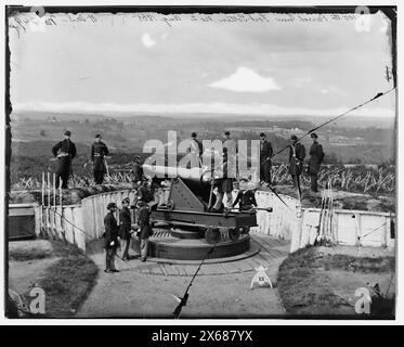 District de Columbia. 100 pdr. Parrott Gun au fort Totten, photographies de la guerre de Sécession 1861-1865 Banque D'Images