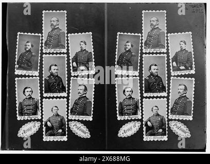 Armée du Potomac : J.C. Parke, C.G. Meade, W.S. Hancock, G.K. Warren, U.S. Grant, A.A. Humphrey et H.C. Wright, civil War Photographs 1861-1865 Banque D'Images