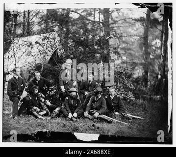 Harrison's Landing, Virginie. Gen. Samuel Heintzelman et son personnel, photographies de la guerre de Sécession 1861-1865 Banque D'Images