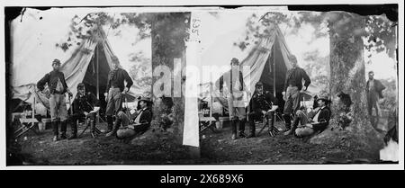 Westover Landing, Virginie. Col. William W. Averell, 3d Pennsylvania Cavalry and Staff, photographies de la guerre de Sécession 1861-1865 Banque D'Images