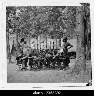 Bealeton, Virginie. Le mess de l'officier. Compagnie F, 93d New York Volunteers Headquarters, Army of the Potomac, photos de la guerre de Sécession 1861-1865 Banque D'Images