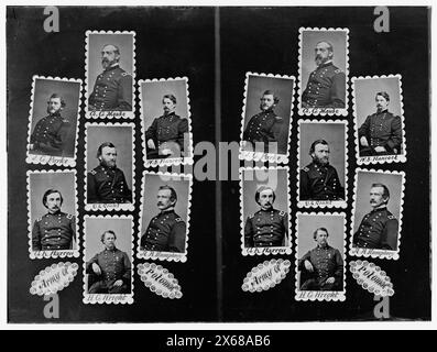 Armée du Potomac : J.C. Parke, C.G. Meade, W.S. Hancock, G.K. Warren, U.S. Grant, A.A. Humphrey et H.C. Wright, civil War Photographs 1861-1865 Banque D'Images