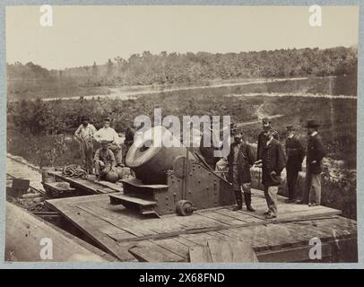 Mortier de 13 pouces 'Dictator' devant Petersburg, Virginie, photographies de la guerre de Sécession 1861-1865 Banque D'Images