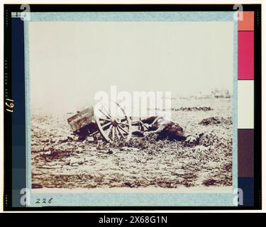 Cheval mort sur le champ de bataille, Gettysburg, Pennsylvanie, photographies de la guerre de Sécession 1861-1865 Banque D'Images