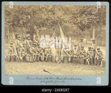 Drum corps, 8th New York State Militia, Arlington, Virginie, juin 1861, photographies de la guerre civile 1861-1865 Banque D'Images