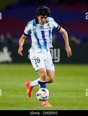 Barcelone, Espagne. 13 mai 2024. Aramburu de la Real Sociedad lors du match la Liga EA Sports entre le FC Barcelone et la Real Sociedad a joué au stade Lluis Companys le 13 mai 2024 à Barcelone, en Espagne. (Photo de Sergio Ruiz/PRESSINPHOTO) crédit : AGENCE SPORTIVE PRESSINPHOTO/Alamy Live News Banque D'Images