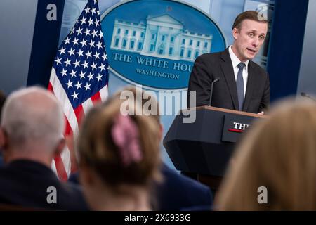 Washington, États-Unis. 13 mai 2024. Le conseiller à la sécurité nationale Jake Sullivan prend la parole lors du point de presse quotidien à la Maison Blanche le 13 mai 2024 à Washington DC (photo de Samuel Corum/Sipa USA) crédit : Sipa USA/Alamy Live News Banque D'Images