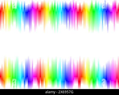Gradient de rayures arc-en-ciel avec motif mosaïque de carrés, fond blanc, papier peint graphique vectoriel ou dépliant Illustration de Vecteur