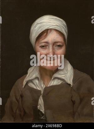 Portrait de la tête d'une vieille femme par le peintre flamand Michael Sweerts huile sur panneau art chef-d'œuvre du 17ème siècle personne Banque D'Images