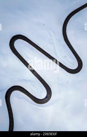Vue Aérienne De Julier Pass, Albula, Engadine, Canton De Graubunden, Suisse, Europe Du Sud Banque D'Images
