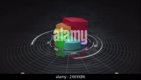 Illustration du balayage de l'oscilloscope et du traitement des statistiques sur la grille Banque D'Images