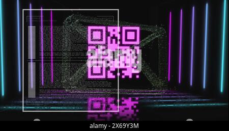 Image du code qr sur le traitement des données Banque D'Images