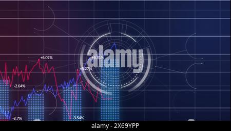 Image du traitement des données financières sur l'analyse de la portée Banque D'Images
