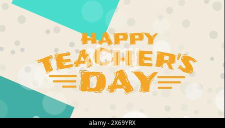Image du texte de la journée des enseignants heureux sur fond à motifs Banque D'Images